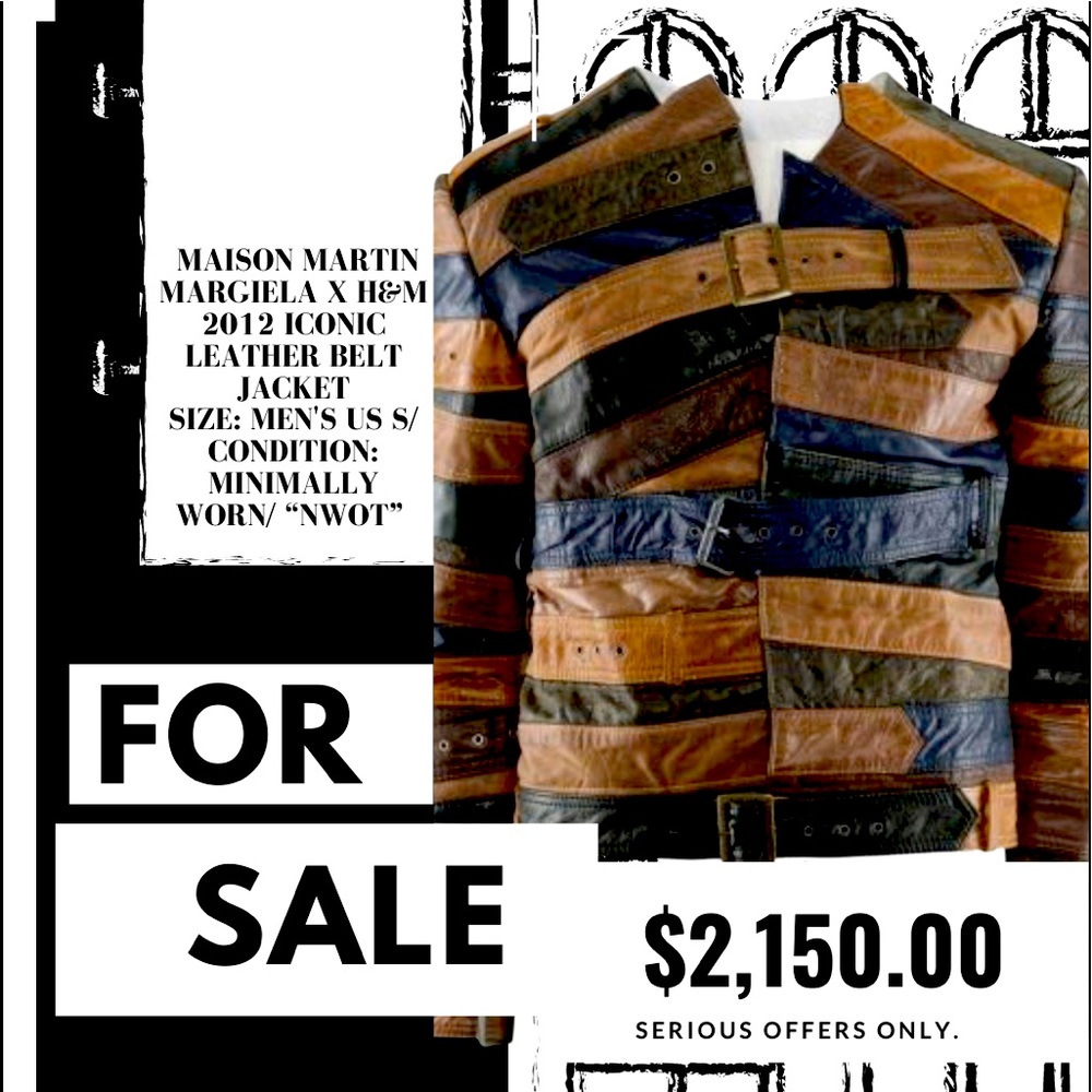 Maison Martin Margiela/H&M 2012 iconic Belt Jacket; Men's US S/ Brown/Like New